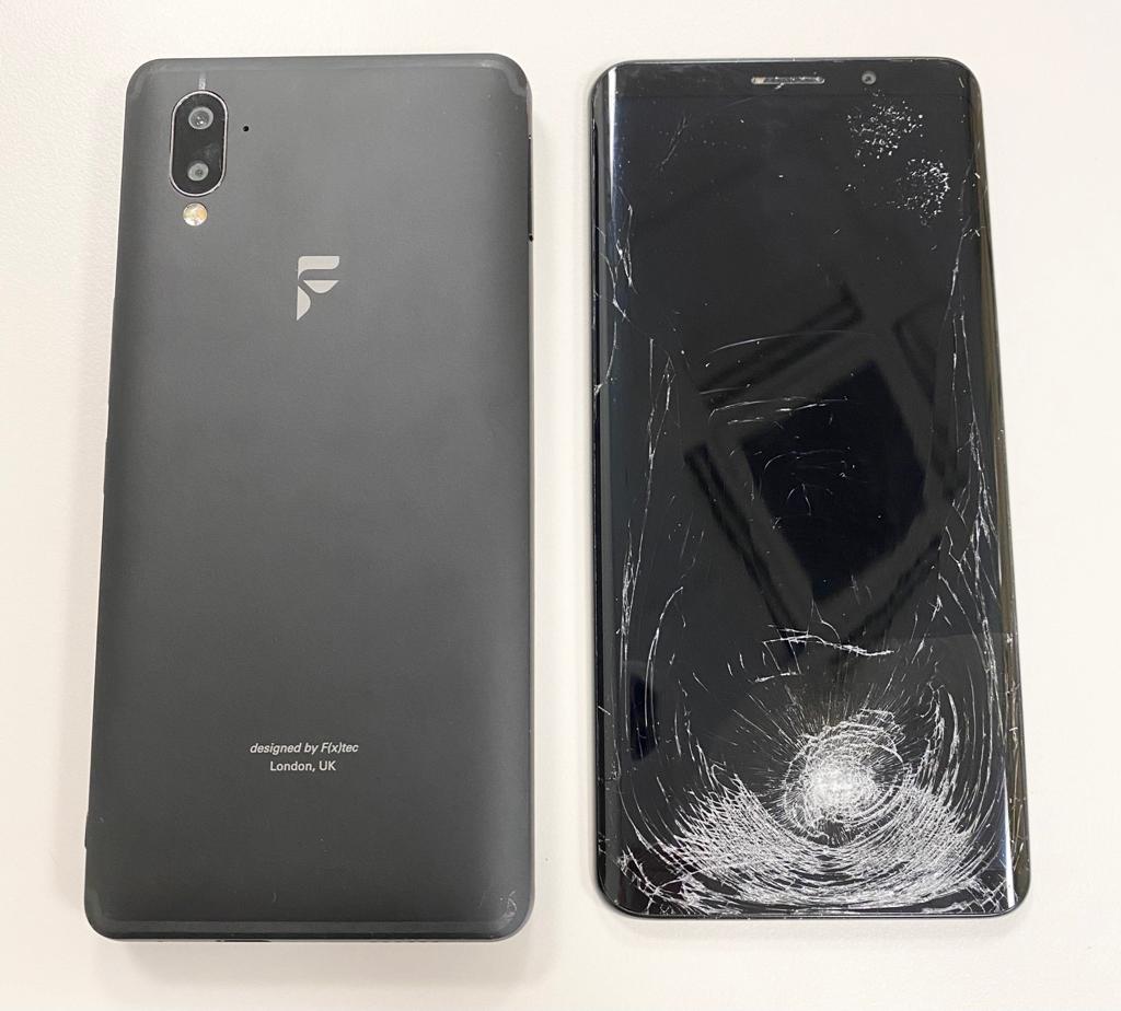 Broken smartphone screen